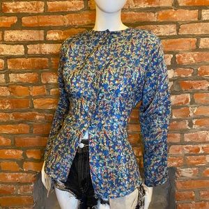 Vintage Floral Print Blouse